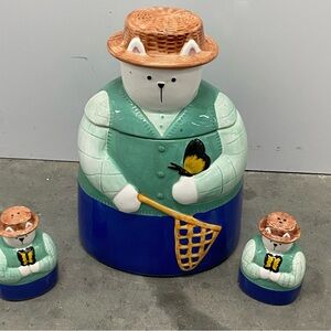 Vintage Certified International Cookie Jar & Salt & Pepper Shaker